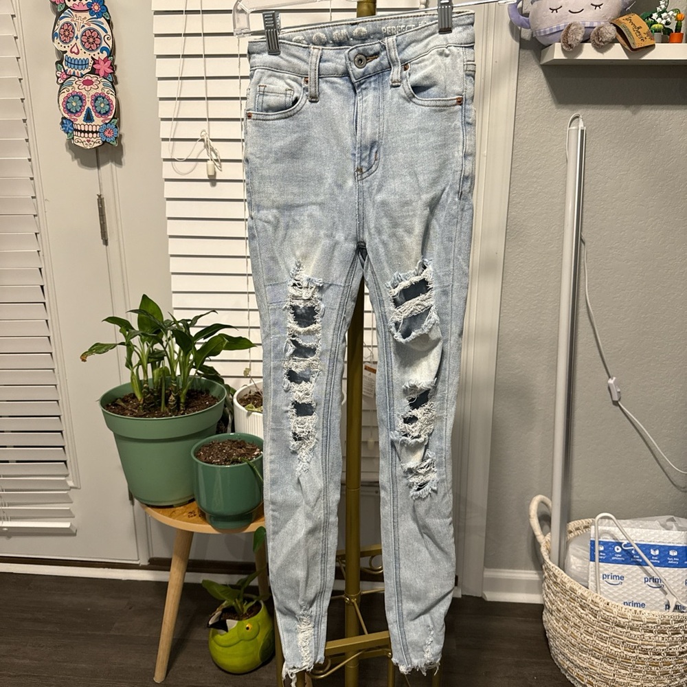 Distressed Light Blue Women's Jeans